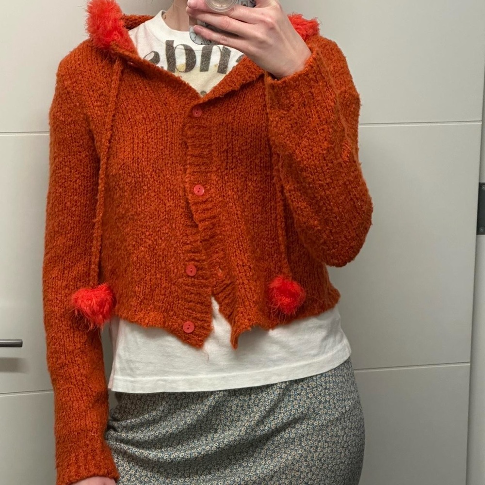 UNIF Orange Fuzzy Cardigan